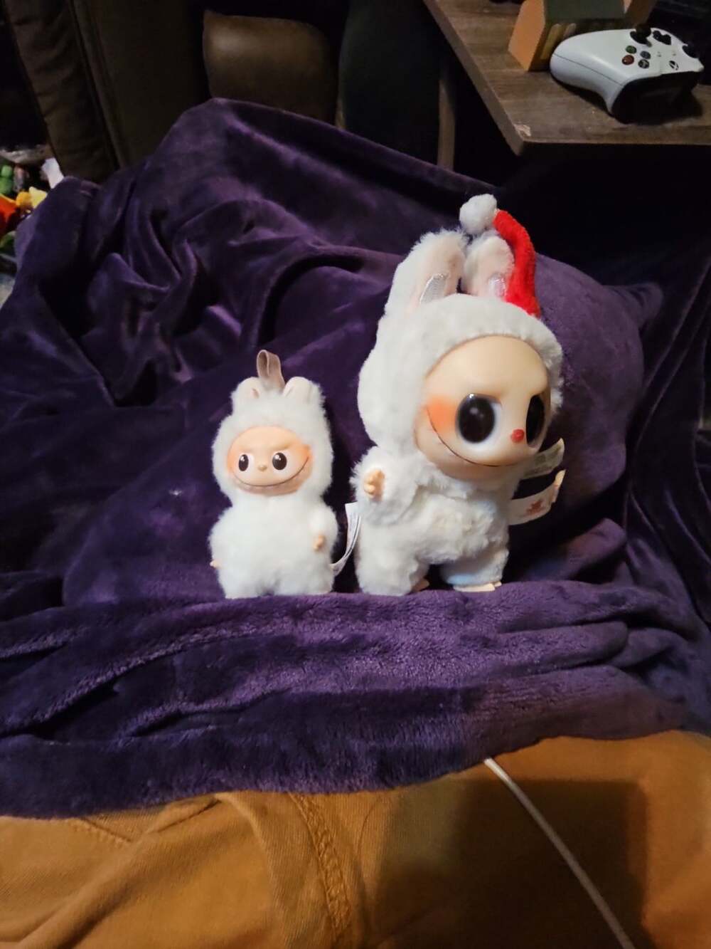 Pop Mart The Monsters Labubu White Plush Pendant And Mini Doll